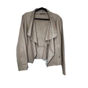 Bagatelle Woman’s Faux-Leather Draped Jacket Size Large Pit To Pit 21 Length 29